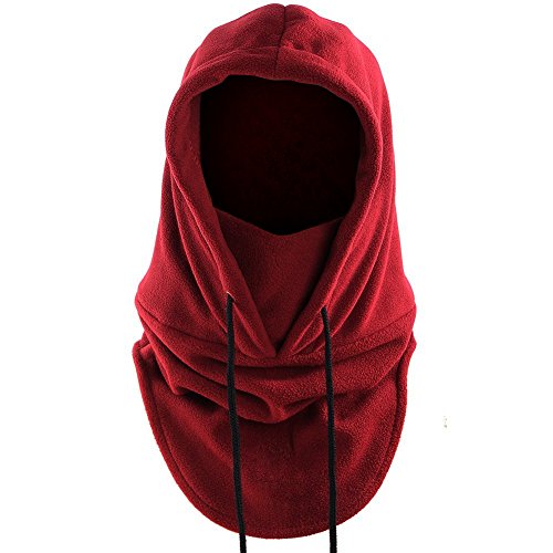 JollyGift Windproof Hat Tactical Heavyweight Balaclava Outdoor Sports Mask Unisex (Wine Red)