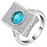 Anello con strass: l'anello con zirconia cubica è un grande diamante finto taglio cuscino, le pietre di alta qualità mostrano una straordinaria chiarezza ricca, proprio come i diamanti veri. Sembra un vero anello di diamanti e la qualità della pietra ha una lucentezza realistica.