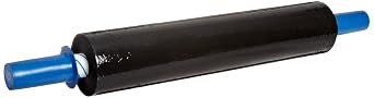 PBO80-20 Linear Low Density Polyethylene Black Opaque Cast Hand Stretch Wrap with Built-in Dispenser and Hand Brakes, 1000 Length x 20" Width X 80 Gauge Thick Case of 4