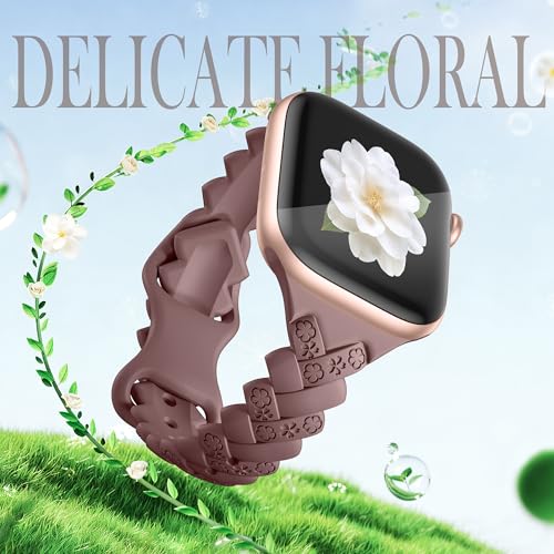 DGege Slim Thin Silicone Band Compatible With Apple Watch Bands for Women 40mm 41mm 42mm 38mm 44mm 46mm 45mm 49mm Thin Flower Sport Band for iWatch Bands Series 11 10 9 8 7 6 5 4 3 Ultra SE 3/2/1 by DGege - Image 3