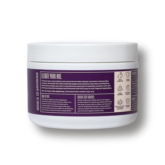 oVertone Semi-Permanent hair Dye & Daily color Depositing Conditioner, Refresh Color & Prevent Fading, Vegan & Cruelty-Free, Royal Plum
