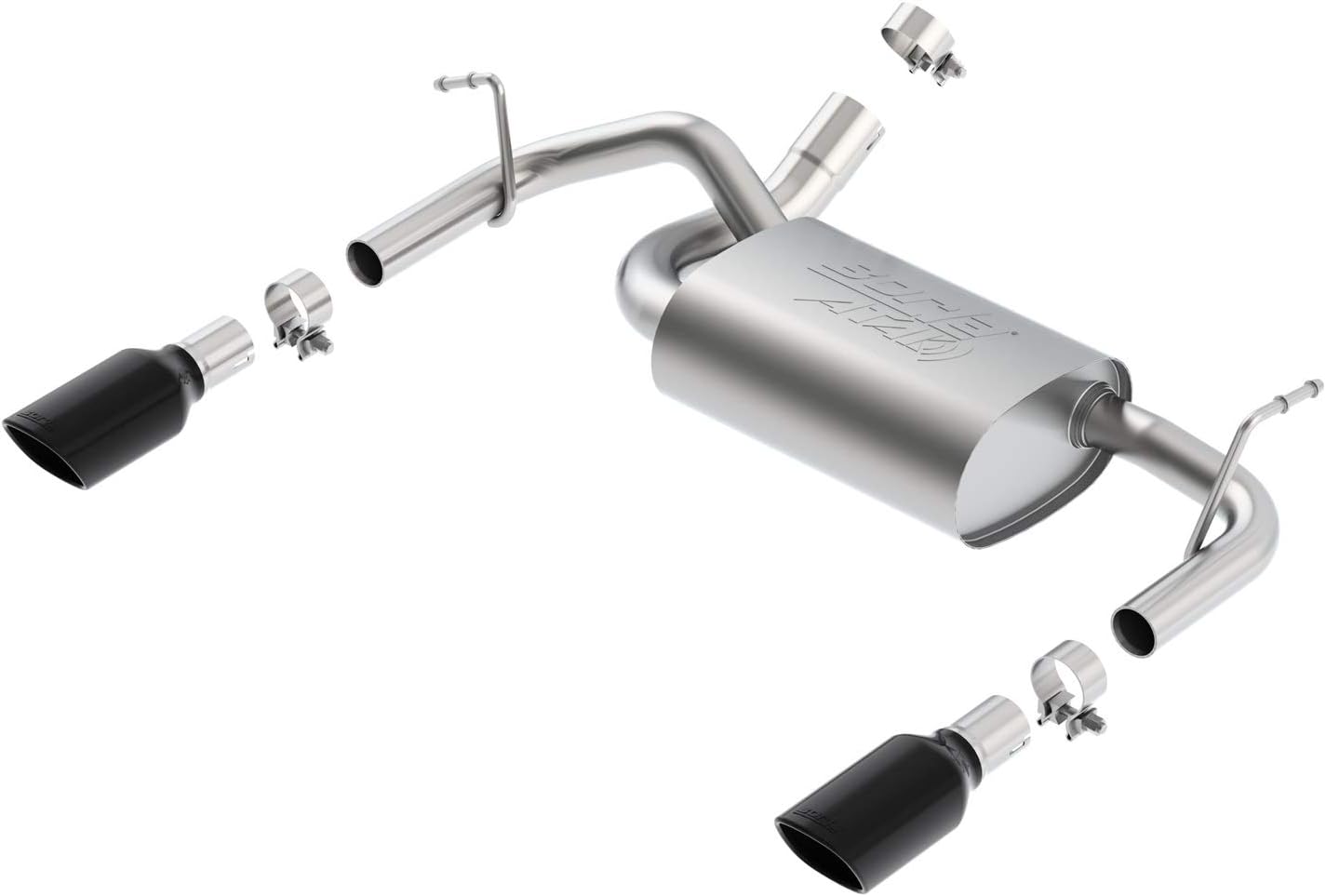 BORLA 11860BC Axle-Back Performance Exhaust System for 2012-2018 Jeep Wrangler JK/JKU 3.6L V6 Automatic/Manual Transmission 4 Wheel Drive 2, 4 Door.