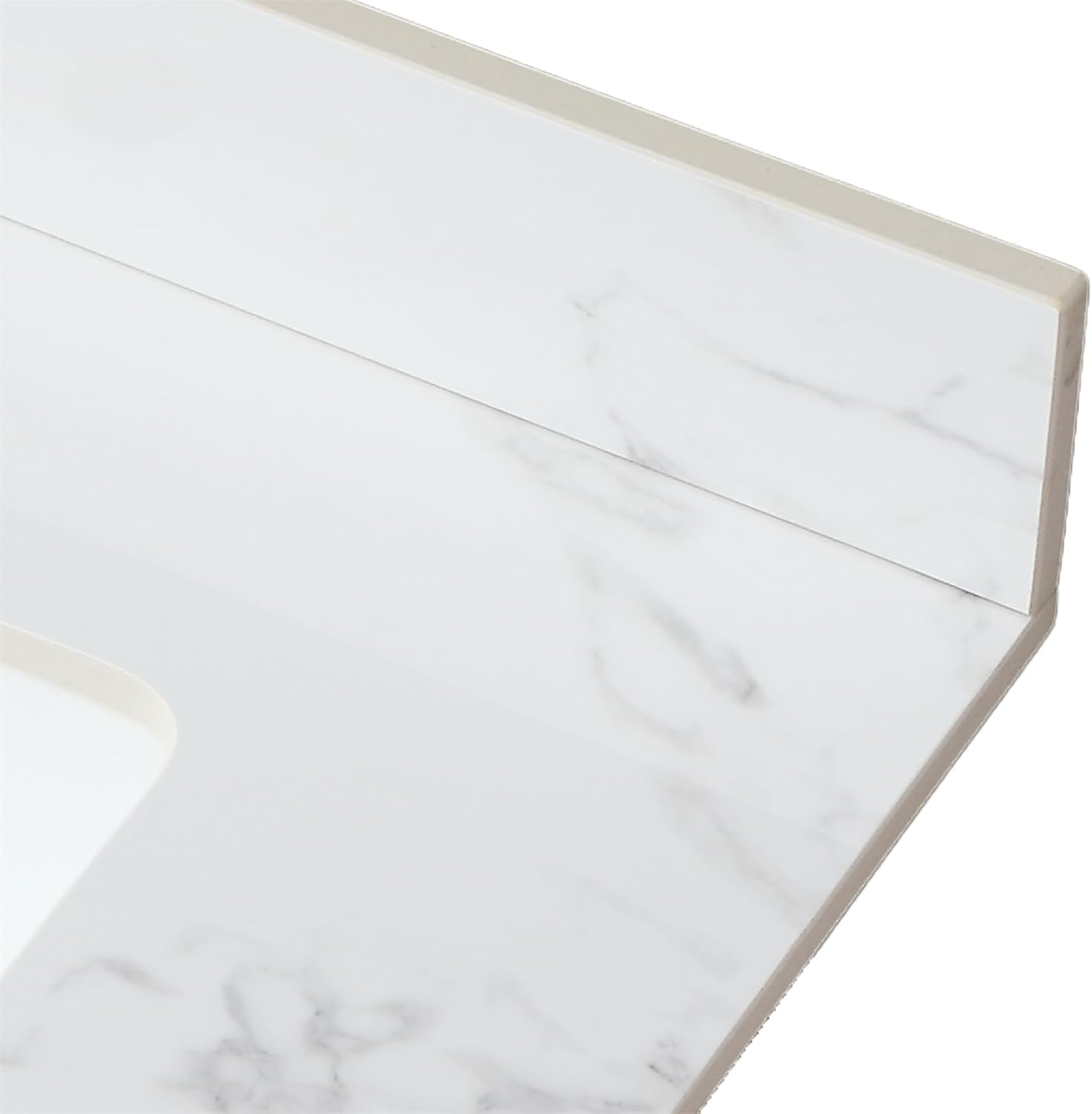 Runboll Bathroom Vanity Top, 31 Inch Sintered Stone Vanity Top with Undermount Rectangular Sink, 4" Backsplash, Pre-Drilled 3 Faucet Holese, Vanity Sink Tops for Bathroom (Cabinet Not Included)