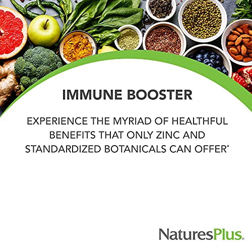 Naturesplus Herbal Actives Immunactin Zinc Lozenges - 10 Mg Zinc, 60 Vegan Lozenges - Wild Cherry Flavor - Immune Booster With Echinacea & Elderberry - Vegetarian, Gluten-Free - 60 Servings #TOP1