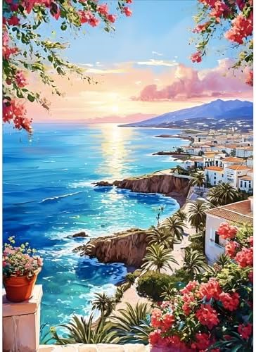 5D Diamond Painting Kits voor Volwassenen DIY Kleurrijke Kasteel Volledige Ronde Boor Diamond Art voor Kinderen Schilderen op Nummers Dimond Picture Art, Strass Crystal Art voor Thuis Muur Decor