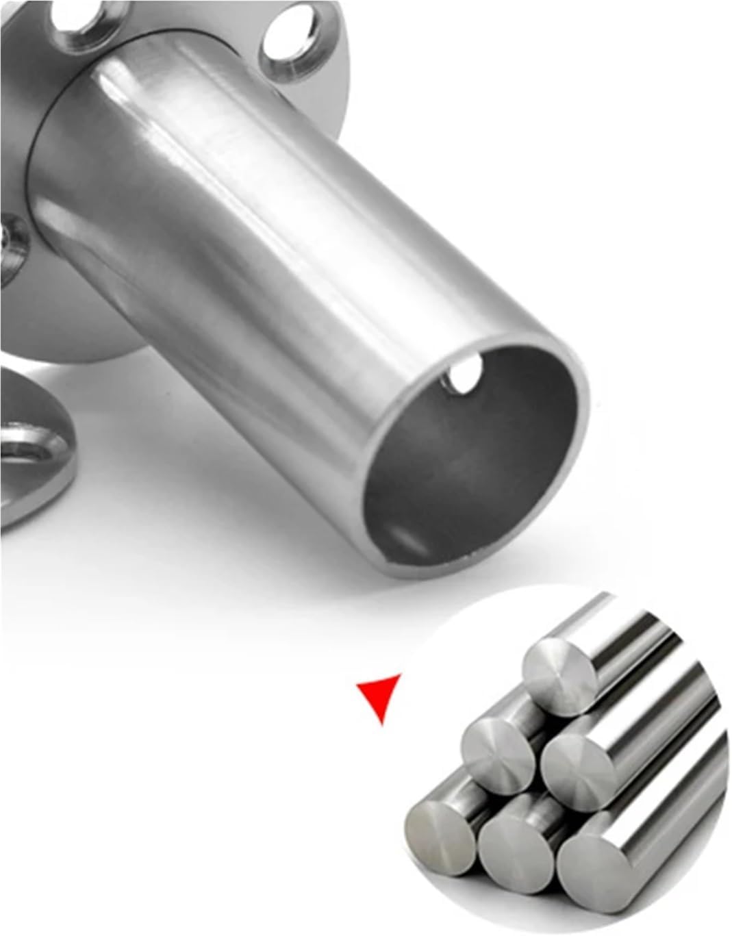 Closet Rod Bracket 4PCS Shower Rod Holder Socket Oval End Supports Hanging Curtain Brackets Closet Pole(B)