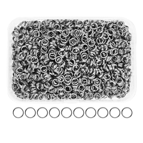 Mandala Crafts Gunmetal 5mm Double Jump Rings for Jewelry Making, 1500 Pcs