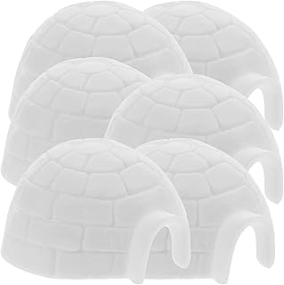 SAFIGLE 6pcs Polar Animal Toy Figurines Igloo Polar Bear Figures Igloo Polar Animal Figurines Set Arctic Animal Figures for Kids Birthday Festival Party Favor