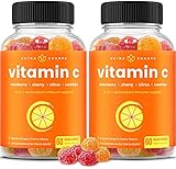 Vitamin C Gummies for Adults & Kids | 5-in-1 Immune System Support with Elderberry, Rosehips, Citrus...