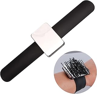 Magnetic Bobby Pin Holder - Hold Metal Bobby Pins and Clips in Easy Reach - Beauty Tools - Magnetic Pin Holder for Sewing, Cushion for Sewing Wristband Hair Stylist Wrist Cushion(Black)