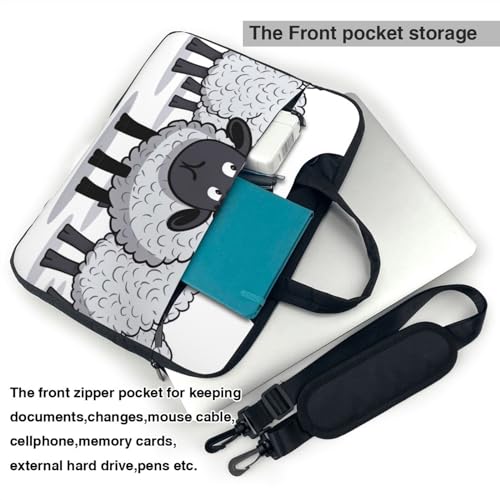 Maletín para laptop unisex con oveja blanco y negro 15.6 pulg miniatura 3