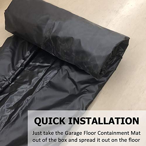 Hanjet Garage Car Mat Containment Floor Mat for Snow, Mud, Rain - 8Feet 6Inches x 20Feet, Black
