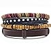Produktbild AIMICONG Fossil Armband Herren Ethnische 5 Teile Satz Holzperlen Handgemachte Gewebte Männer Lederarmbänder Frauen Vintage Armreif Männlichen Homme Schmuck Zubehör Ee