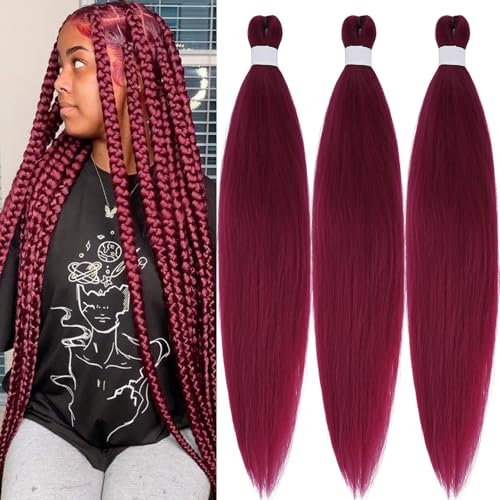 UPruyo Red Pre Stretched Burgundy 26 Inch