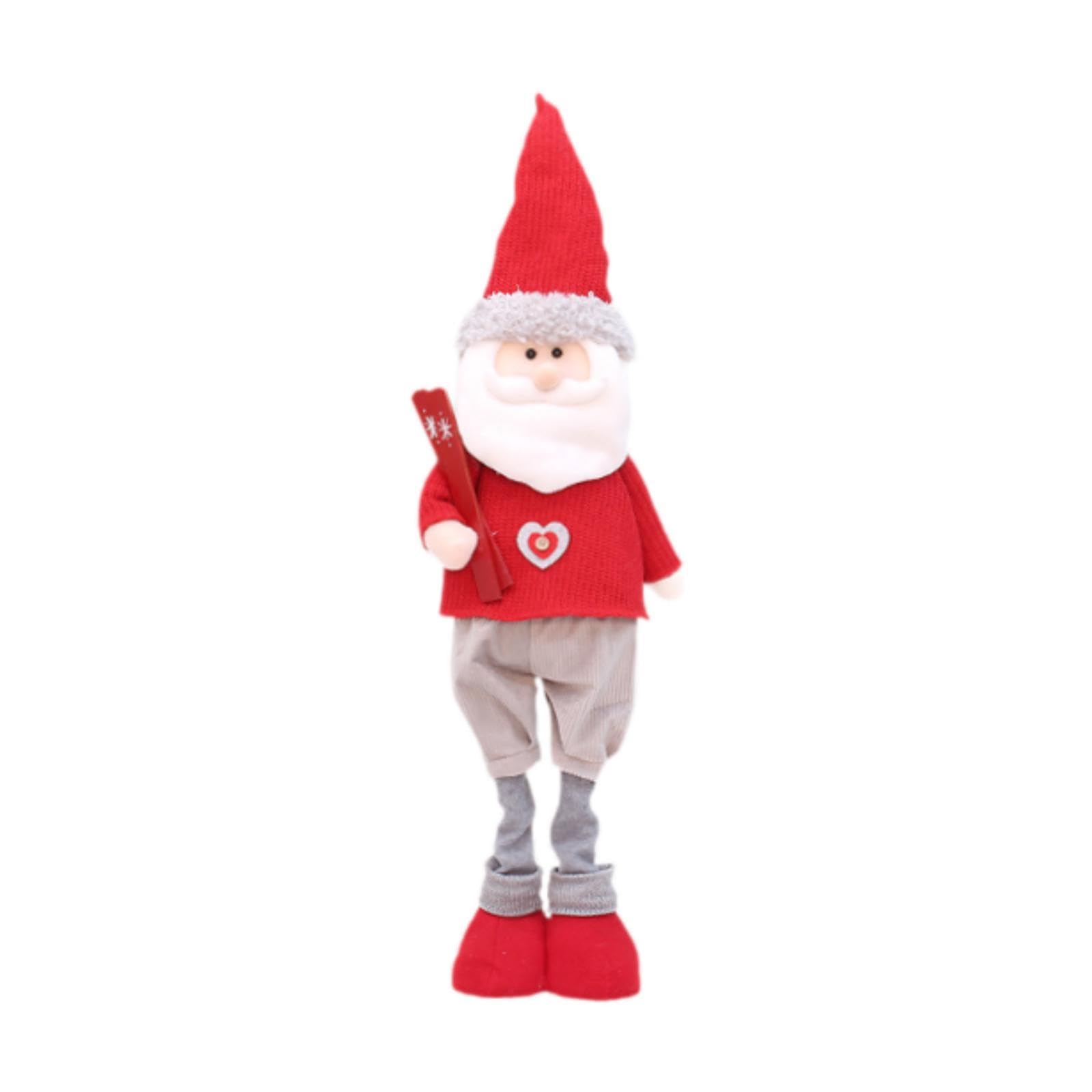 Figurita Navideña Muñeco Decorativo Telescópico Ajustable Diseño Creativo Artesanal Hecho a Mano Relleno Regalo Navideño Adecuado para Fiestas Decorac, Papá Noel, Individual