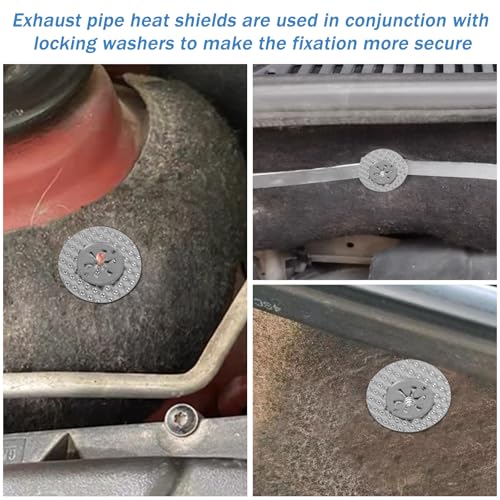10 Stück Hitzeschutzplatte Reparatursatz für Auto, Hitzeschutzblech (52mm) Klemmscheiben,Hitzeschutzblech(30mm), 5 Sets Hitzeschutzblech Auspuff Reparatursatz Kompatibel mit N90335004