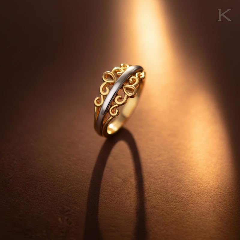 Image of KISNA 9KT / 14KT / 18KT Aurora Filigree Yellow Gold Ring For Women | S14