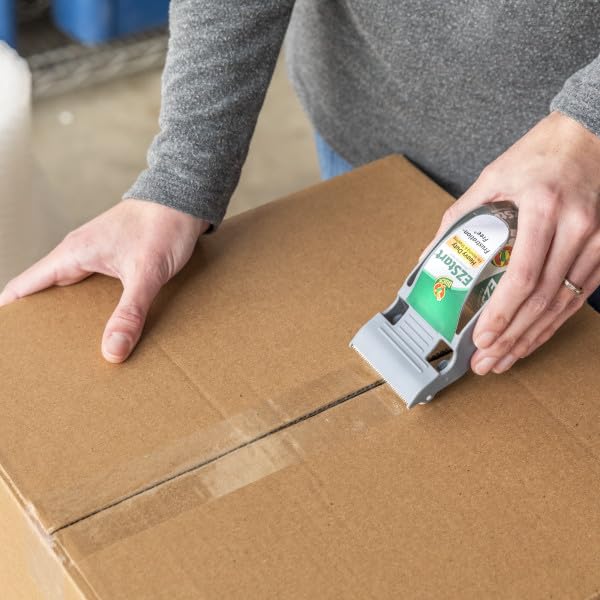 Image of Duck EZ Start Clear Packing Tape with Dispensers - 6 Rolls of Quiet Easy Start Packaging Tape for Boxes, Shipping, Moving & Storage, 1.88 Inch x 55 Yards Each (1259457)