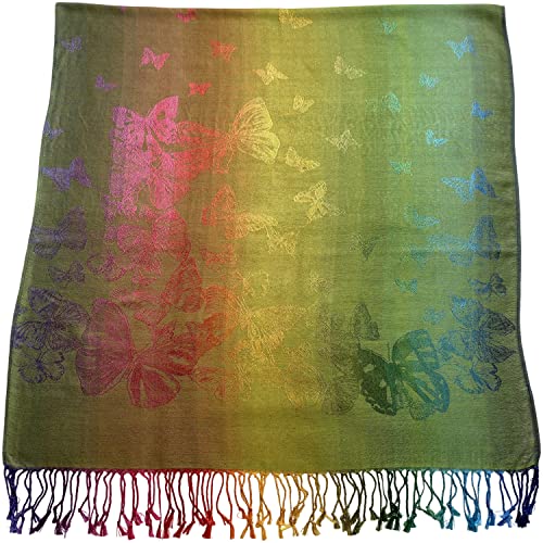 CJ Apparel Butterfly Design Shawl Scarf Wrap Stole Throw Head Wrap Pashmina New3