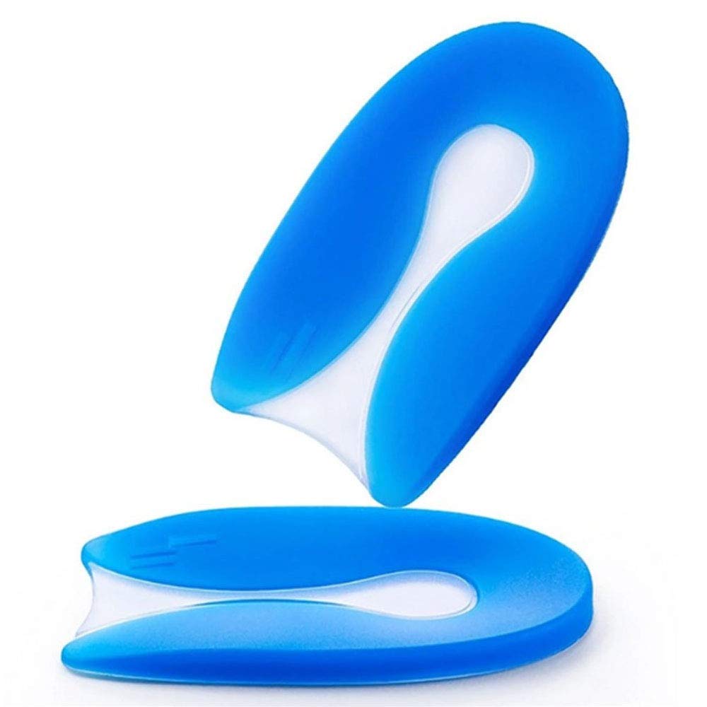 Cojín de silicona en forma de U, almohadilla para fascitis plantar diseñada para el cuidado doloroso del talón y los espolones óseos, 1 par (L)