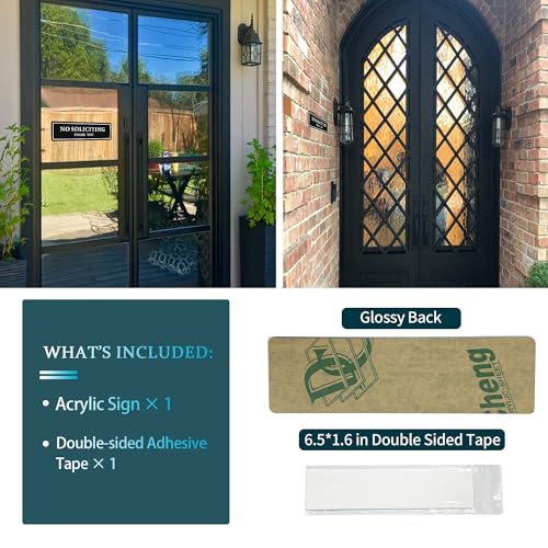 no soliciting sign for house with strong adhesive tape 8234 x 2434 premium durable no soliciting signs for home no solicitation signs for front doorwallwindow clear and easy to read
