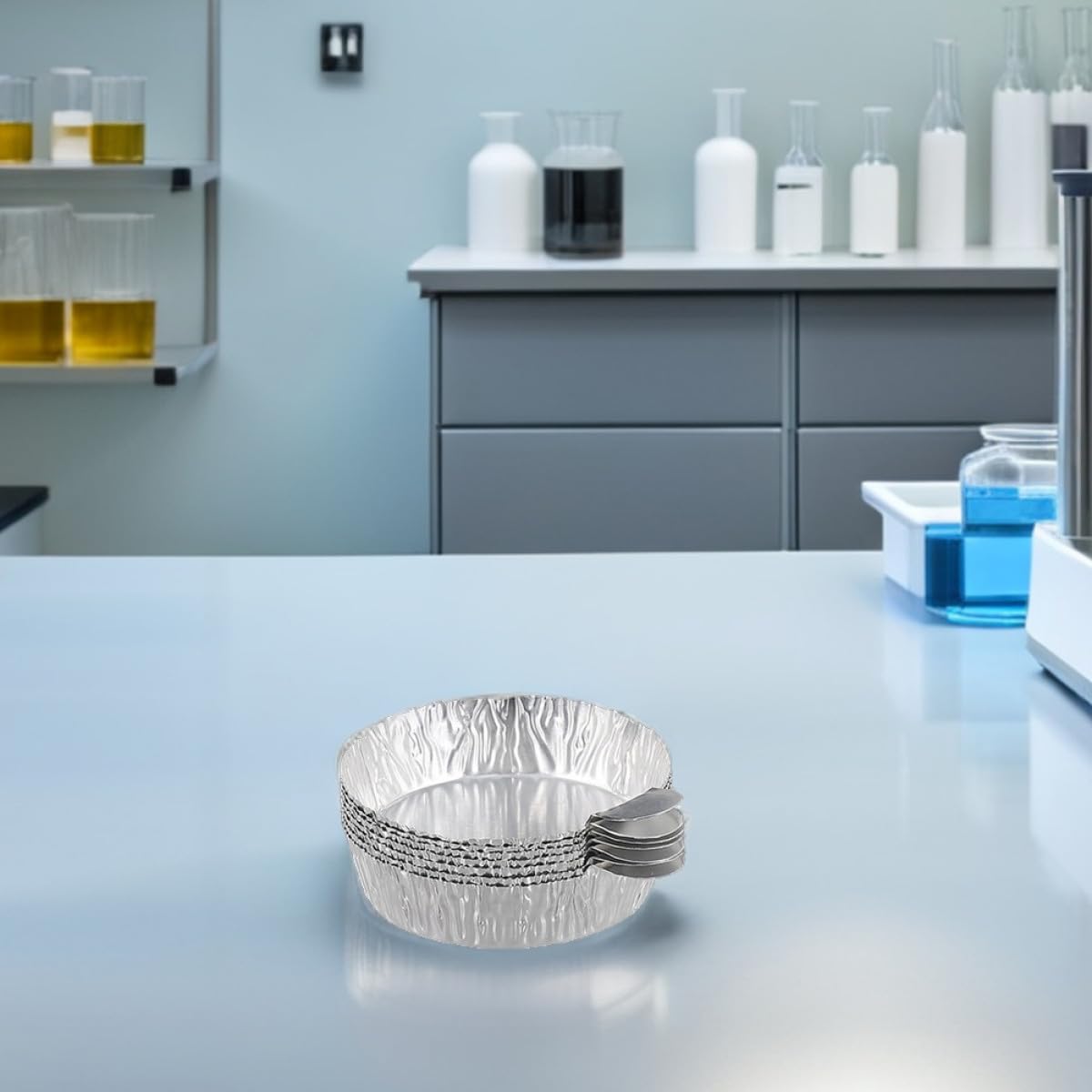 Vassoi in alluminio, 50 pezzi, 30 ml, usa e getta, con materiale resistente al calore, per campioni di laboratorio e analisi termiche, impilabili e facili da pulire