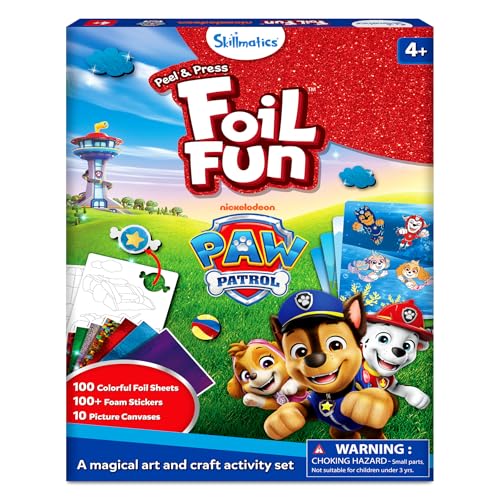Image of Skillmatics Foil Fun - PAW Patrol, Mess-Free Art & Craft Kits for Kids, DIY Creative Activity, Travel Toys, Gifts for Fans of Chase, Marshall, Skye, Girls, Boys, Ages 4, 5, 6, 7, 8 and Up