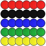 Mototo 30 Pieces Foldable Flying Disc Fans with Bag Folding Pocket Toy Set for Kids Fun Birthday Party Favors Summer Outdoor Activity Game Halloween Christmas, 5 Colors (8 inches)