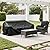 HREFEU Patio Furniture Set Cover Outdoor Sectional Sofa Set Covers Outdoor Table and Chair Set Covers Water Resistant Large( 74" L x 47" W x 28" H (Black))