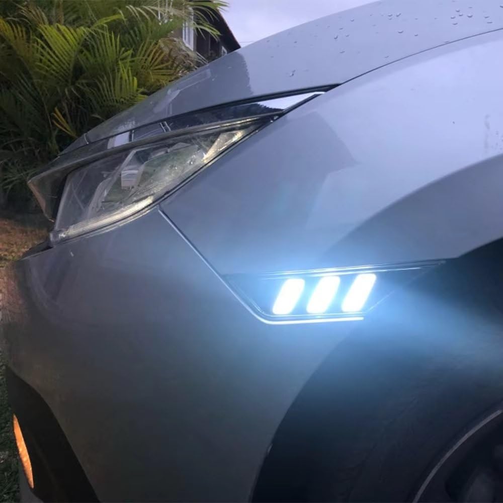 Luces De Circulación Diurna Para CIVIC 2016 2017 2018 2019 2020 Luces LED De Posición Lateral Lámpara Señal Giro Luz Circulación Diurna DRL