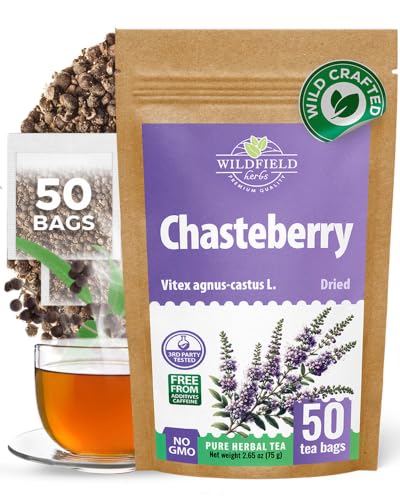 Image of 50 Bags Chaste Tree Berry Сhasteberry Tea Vitex Tea Herb (Vitex Agnus-Castus) - 50 Count 2 g Bags Chaste Tree Berry Herbal Vitex Sauzgatillo