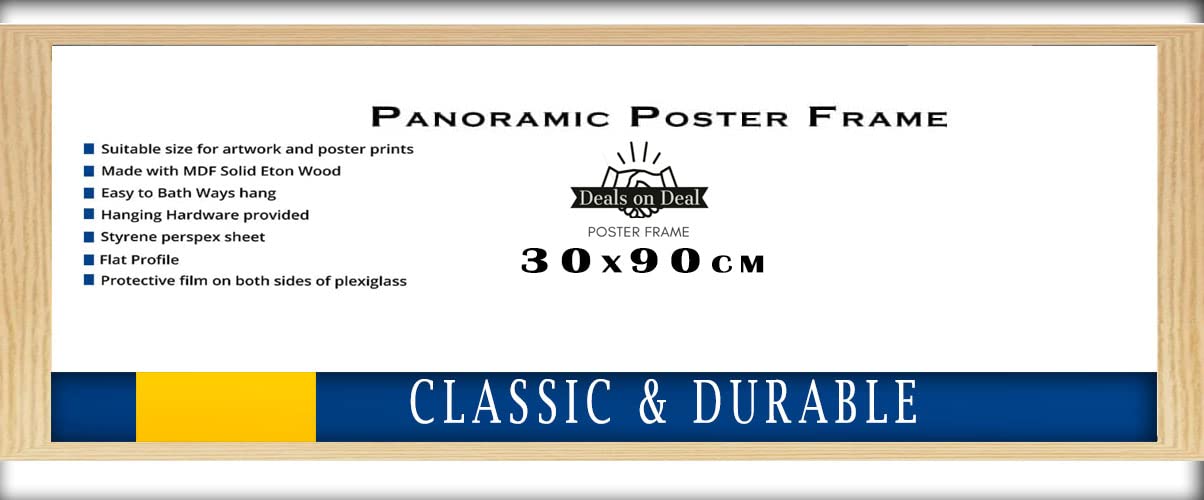 DEALS ON DEAL 30X90CM Solid Eton jigsaw puzzle Wooden Photo Picture Certificate Posters Frame Wood Wall Frames Clear plexiglass Ideal Home/Office(30X90CM (11.81" x 35.43"), PINE)