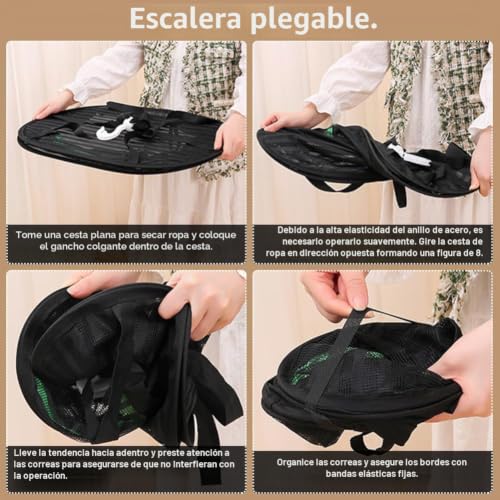 Miniatura 3 de Zjilixia Red Colgador De Hierbas Secado Plegable Con Cremalleras, Para Hierbas, Flores, Carne, Pescado Y Plantas Negro, 2 Capas