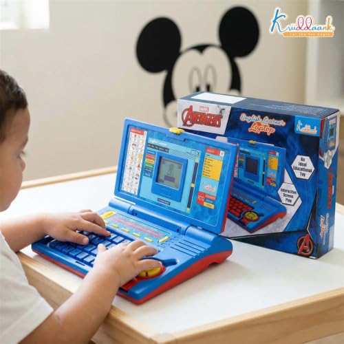 Image of Avengers Educational Laptop for Kids, 20 Learning Activities for 3+ Year Old Boys, Interactive Toy for Alphabet, Numbers, Math, Music & Logic, Memory Skill Development, Birthday Gift - Red