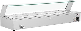 Royal Catering RCBM-11 Bain Marie 6 x 3.5 L 2100 W Warmhaltebehälter Wasserbad Wärmebehalter Speisenwärmer