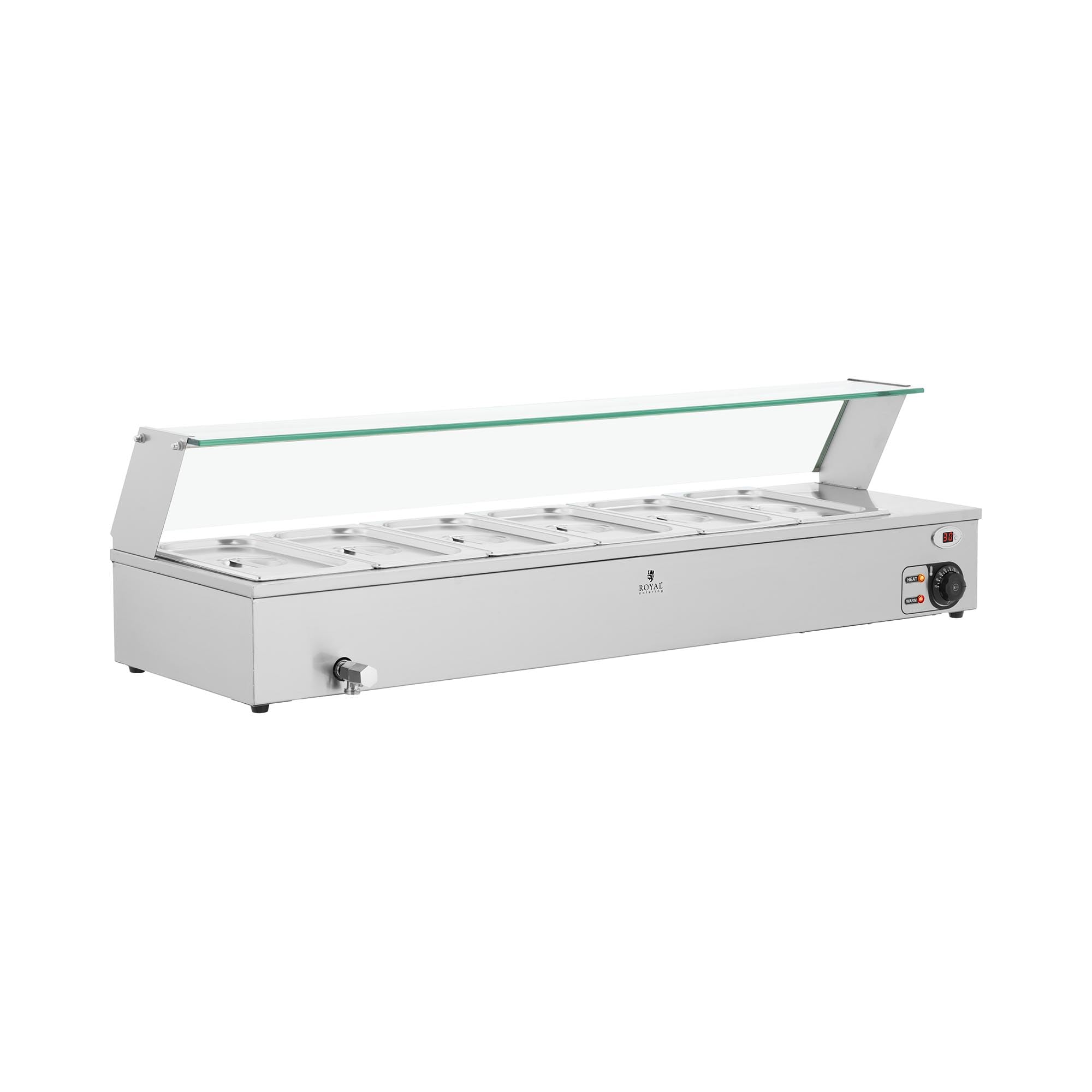 Royal Catering Bain Marie Professionnel 6 x 3.5 L 2100 W Électrique INOX Thermostaté