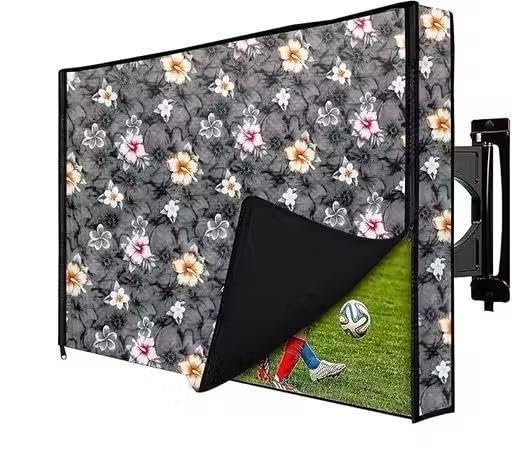 PVC LED TV Cover 32 Inch Printed Television Protector with Zip Lock Dustproof Waterproof LCD Screen Protection Cover Brown-image-33