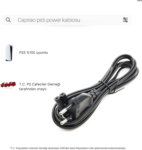 CAPITAO PS5 Power Güç Kablosu