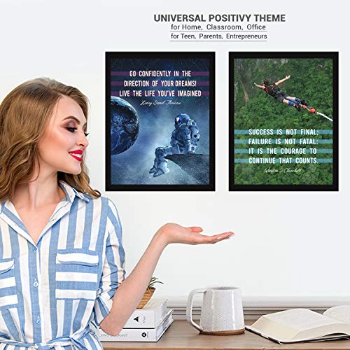 Image of Chaka Chaundh - Suitable Unique Motivational Quotes frames - Good Quotes wall frames - Framed posters - Photos with quotes - Posters with frame (34 cm x 27 cm x 4 cm) - Combo Set of 4 - Composite Wood