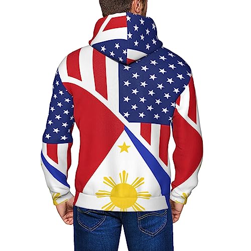 KADEUX American Philippine Flag Hoodies Mans Womens Sweatshirts Full-Zip Pullover Hooded Sweatshirt