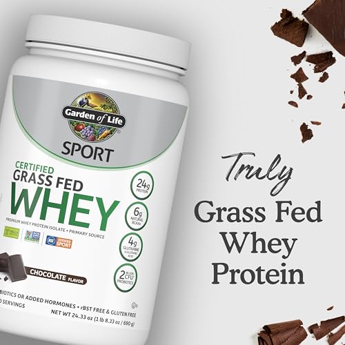 Garden of Life SPORT Grass Fed Whey Protein Powder, Chocolate, 20 Servings - image 6