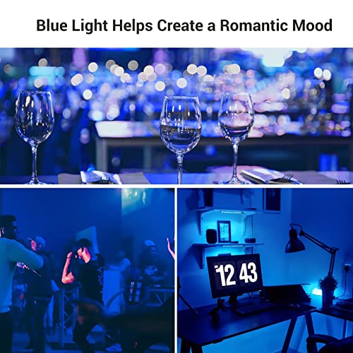 Dewenwils 2 Pack Plug In Pendant Light, Hanging Light With 15Ft Clear Cord, 4-Pack Blue A19 Led Light Bulb 60W Equivalent, E26 Medium Base For Bedroom, Christmas Decor, Home Lighting, Non-Dimmable #TOP7