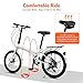 LIAPDG 20-Inch Folding Bike, Foldable Bike for Adults Adjustable Seat Height & Elevable Handlebars 7-Gear Transmission Front and Rear Disc Brakes Front and Rear Fenders (High Carbon Steel)