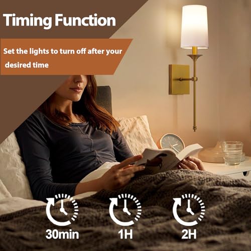 Image of Battery Operated Wall Sconce Set of 2,Cordless Wall Sconce with Dimmable Bulb and Remote,Rechargeable 15 Colors Wall Lamp for Bedroom Living Room Hallway
