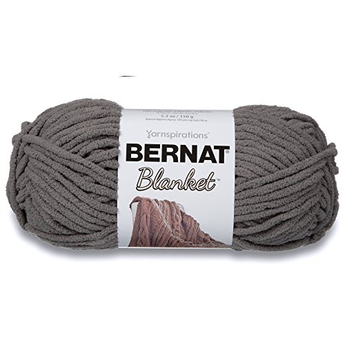 Bernat Blanket Super Bulky Yarn for Adults, 5.3oz, Gauge 6, Dark Grey