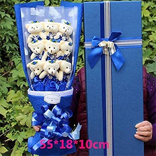 Preisvergleich Produktbild Hailun Handgemachte reizende Teddybär-Plüsch Karikatur-Blumenstrauß Geschenk-Box mit Seife Kreative Geburtstag Blumen