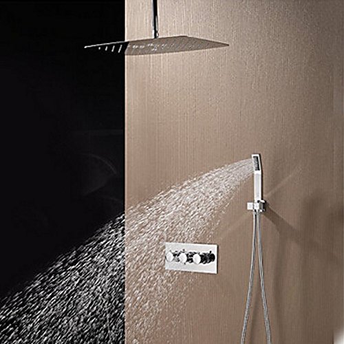 Douche pluie encastrée 25,4 cm et robinet mitigeur en laiton pour rénovation de bain