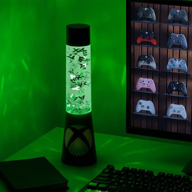 Paladone Xbox Glitter lampa lawowa, Flow Lamp Mood Lighting, wielokolorowa, 33 cm