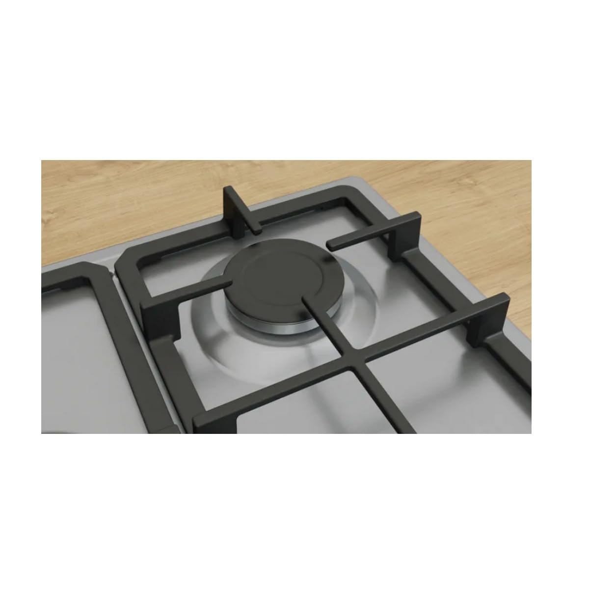 Piano Cottura A Gas - Bosch Serie 4 - 5 Fuochi - 52 X 75 X 4,5 Cm - Pgq7b5k90 - Acciaio Inox | Cocina de gas con control preciso de la llama, parrillas aptas para lavavajillas, wok, fabricado en Europa