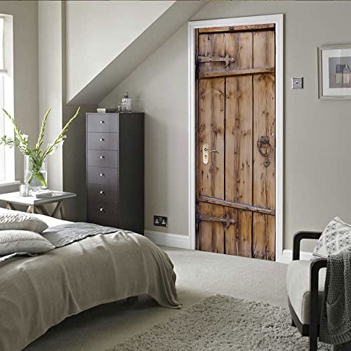 VIRANDA Türtapete Selbstklebend Türposter - Holztür - Türaufkleber 3D...